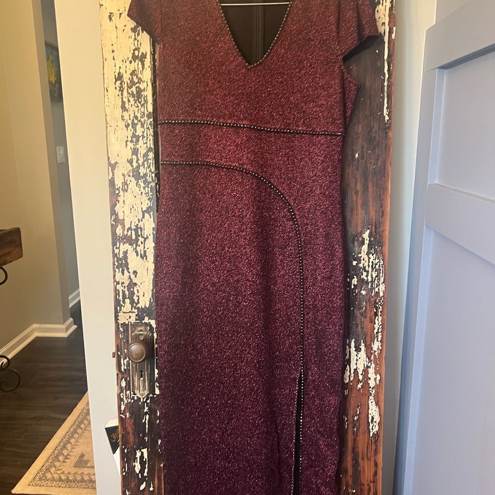 Elegant St. John evening cocktail black tie  Burgundy Dress women’s 6